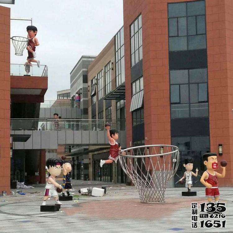 校園戶(hù)外創(chuàng)意卡通人物打籃球玻璃鋼雕塑 校園戶(hù)外創(chuàng)意卡通人物打籃球玻璃鋼雕塑